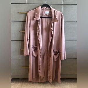 DR2 Women's Long Duster Nude Dusty Rose Pink